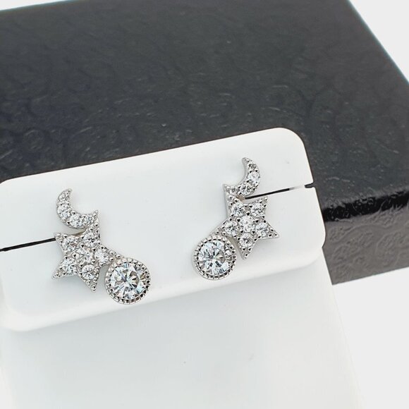 "925 sterling silver luxury CZ earrings for women/girls, Best for gift, RJUS2214 - Picture 10 of 10